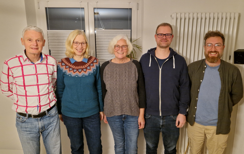 Von links: Peter Alexander (Kassierer), Birgit Deppermann, Alice Engelhardt, Tobias Feindler und Sebastian Lindenmayer (Beisitzer)