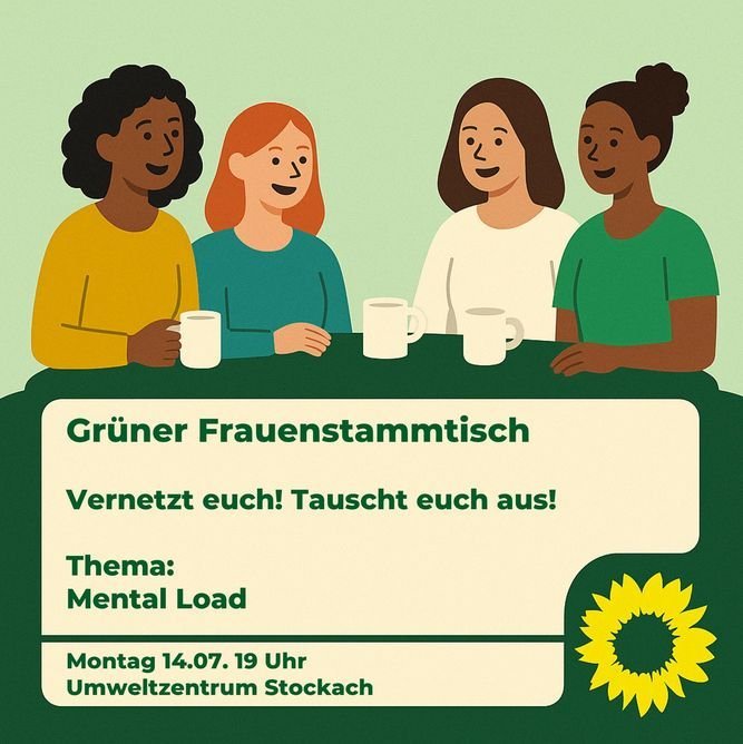 Frauenstammtisch am Montag dem 14. Juli 2025 um 19 Uhr im Umweltzentrum Stockach, Hauauptstraße 34
