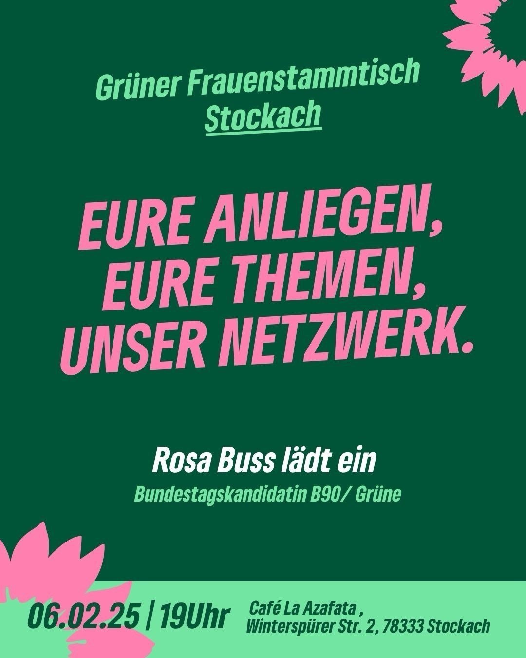 Frauenstammtisch am 06.02.2025 in Stockach mit der Grünen Bundestagskandidatin Rosa Buss